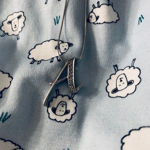 Diamond 14K white gold A necklace